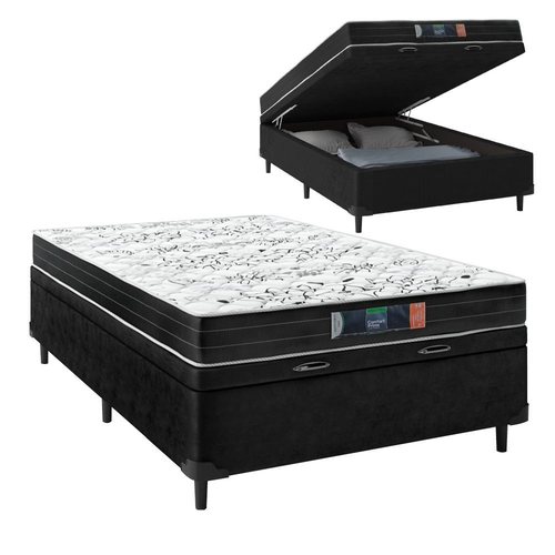 Cama Box Baú Casal 138 Tecido Sintético P...