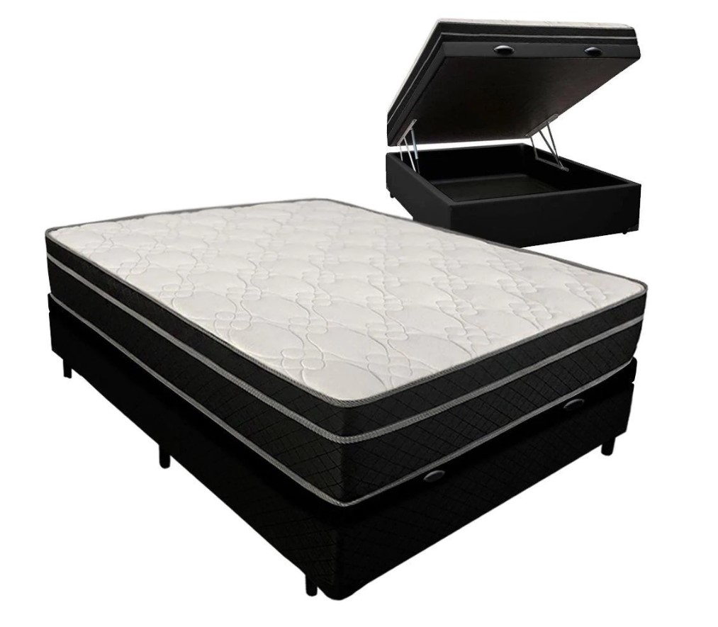 Cama Box Baú Casal 138 Tecido Sintético P...