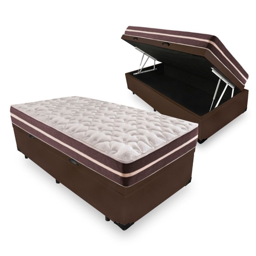 Cama Box Baú Solteiro 88 Tecido Sintético...