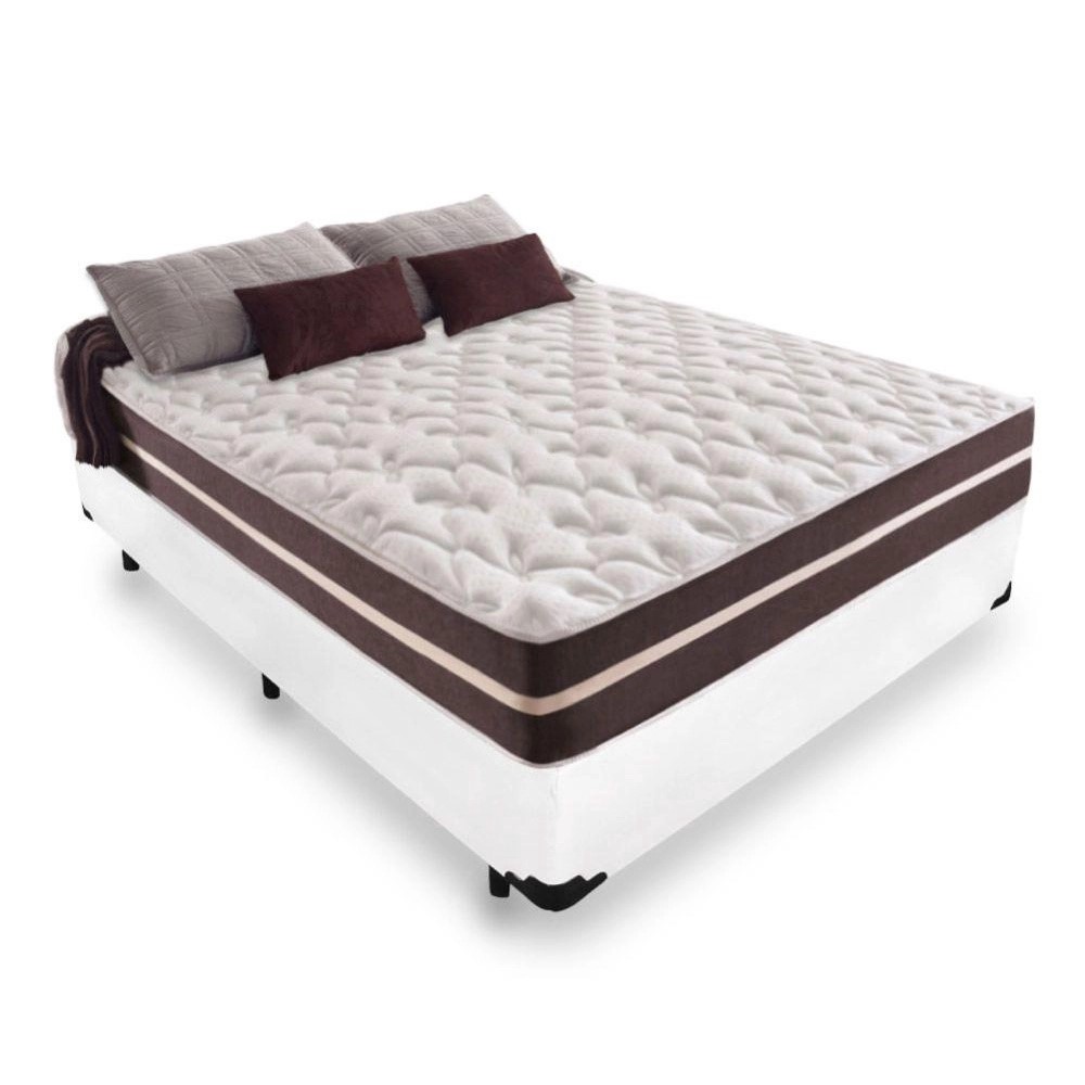Cama Box Viúva 128 Tecido Sintético Branc...