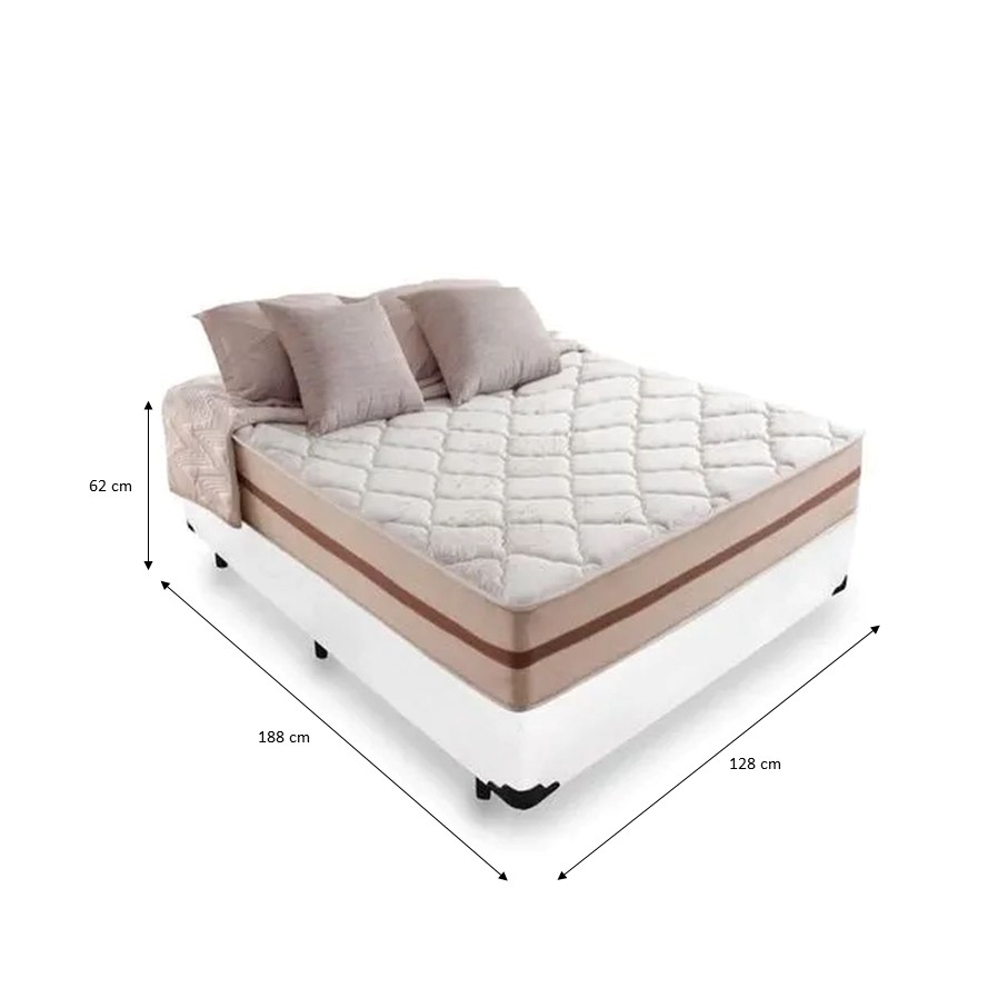 Cama Box Viúva Tecido Sintético Branco co...