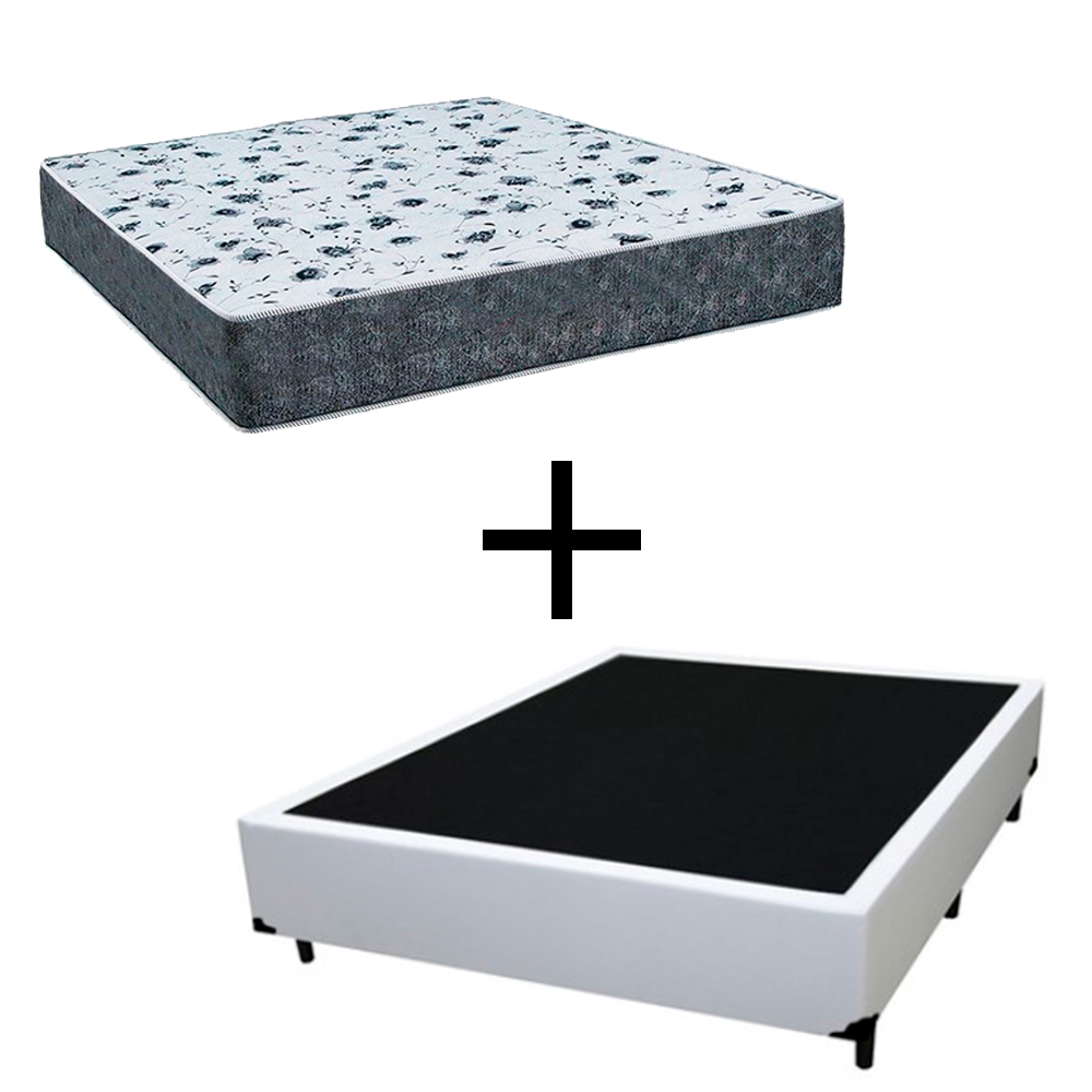 Cama Box Casal 138 Tecido Sintético Branc...