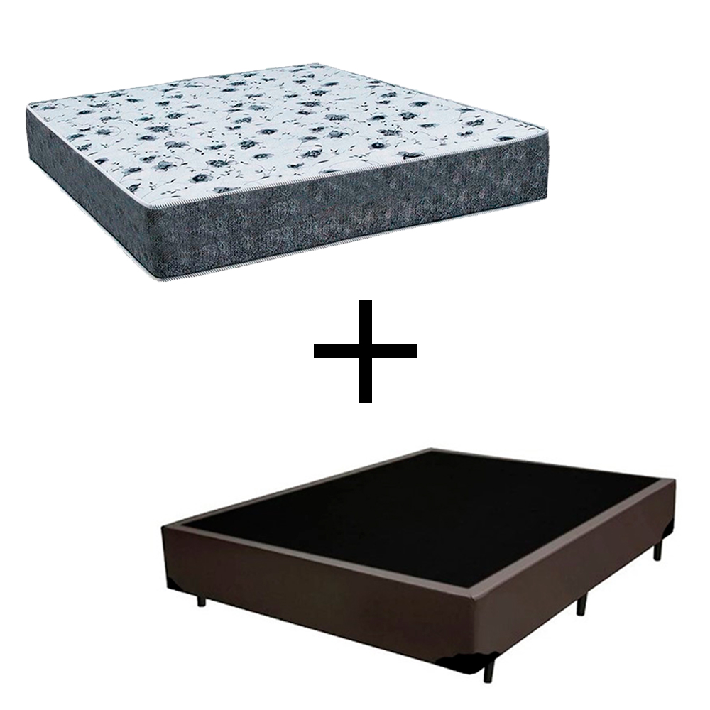 Cama Box Casal 138 Tecido Sintético Marro...