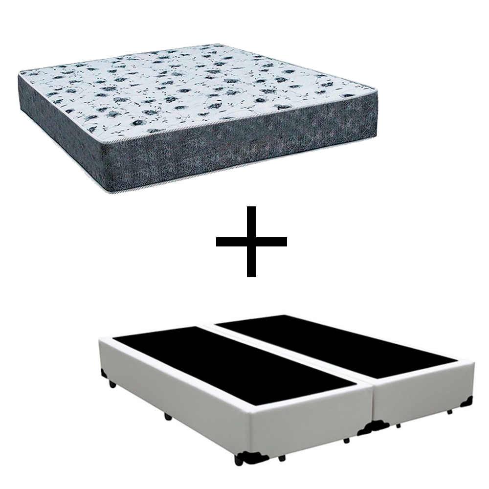 Cama Box King 193 Tecido Sintético Branco...