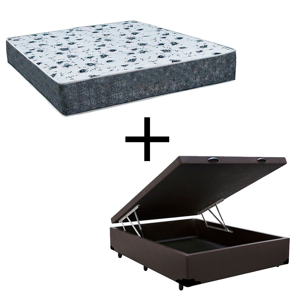 Cama Box Baú Casal 138 Tecido Sintético M...