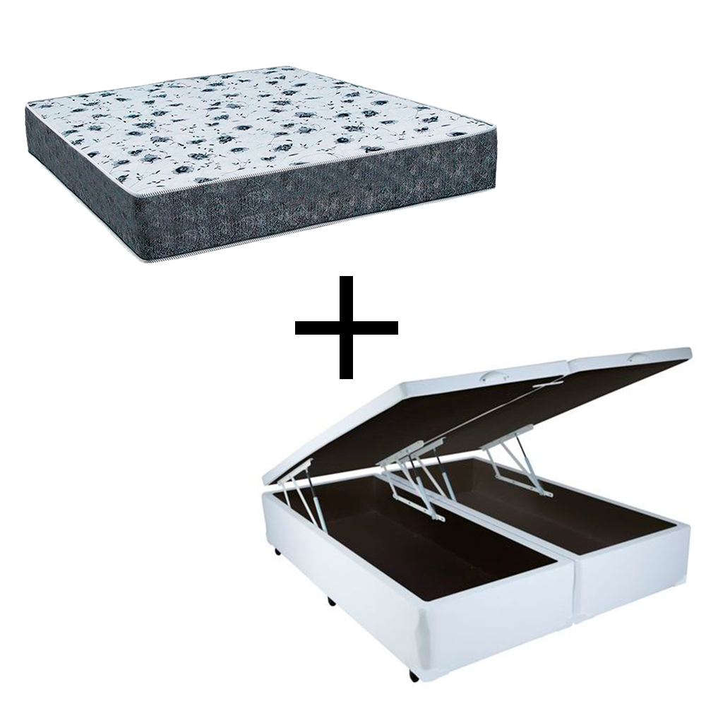 Cama Box Baú Queen 158 Tecido Sintético B...