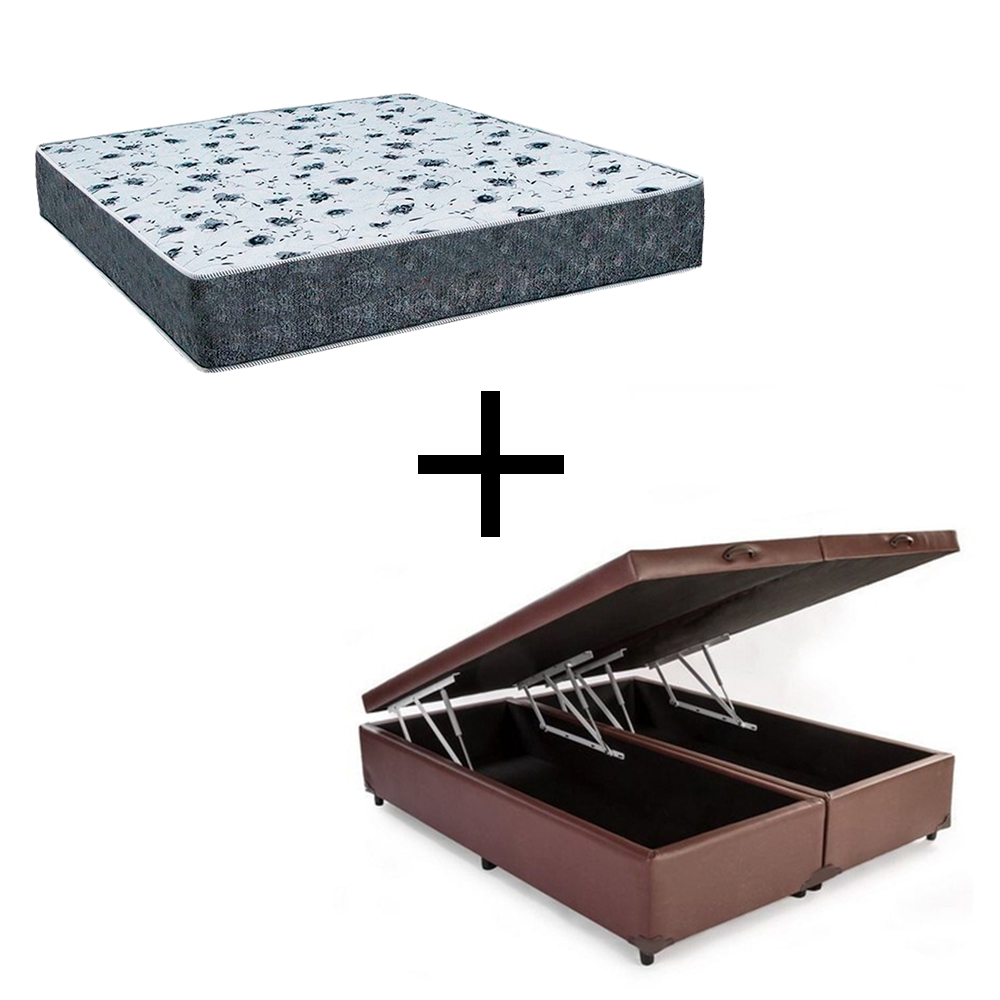 Cama Box Baú Queen 158 Tecido Sintético M...