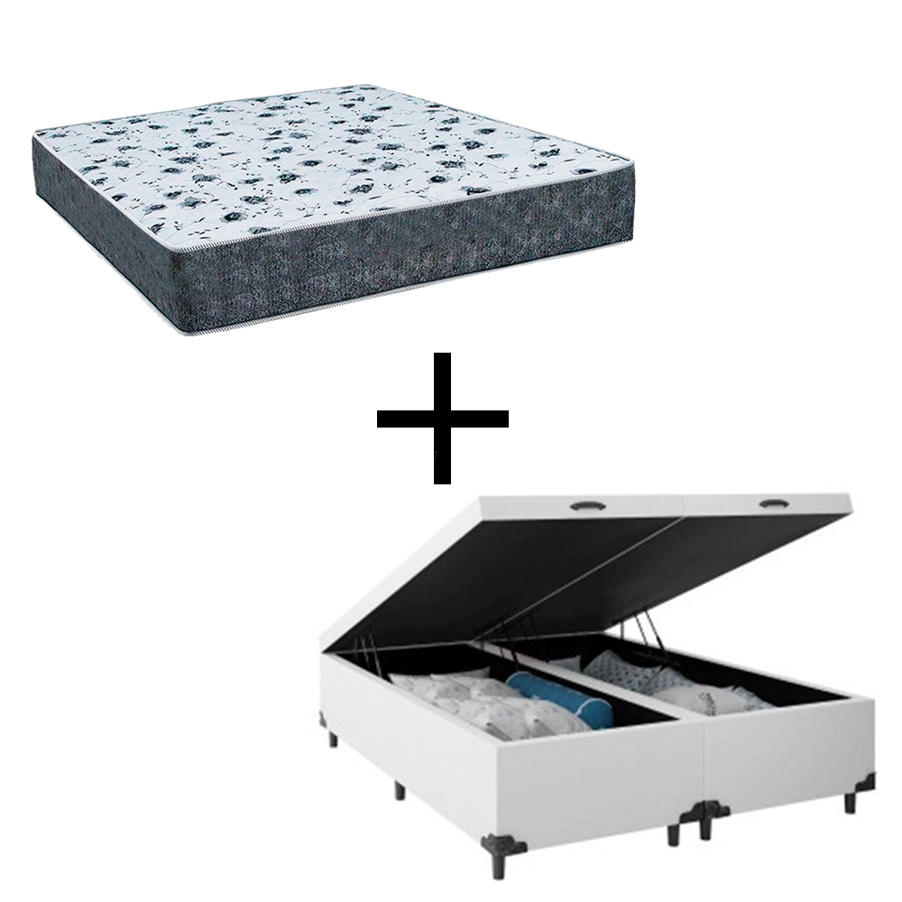 Cama Box Baú King 193 Tecido Sintético Br...