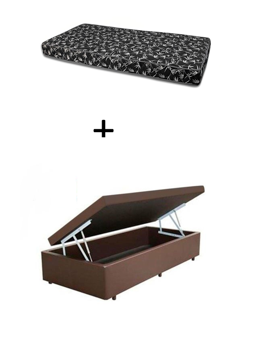Cama Box Baú Solteiro 88 - Bello Box Teci...