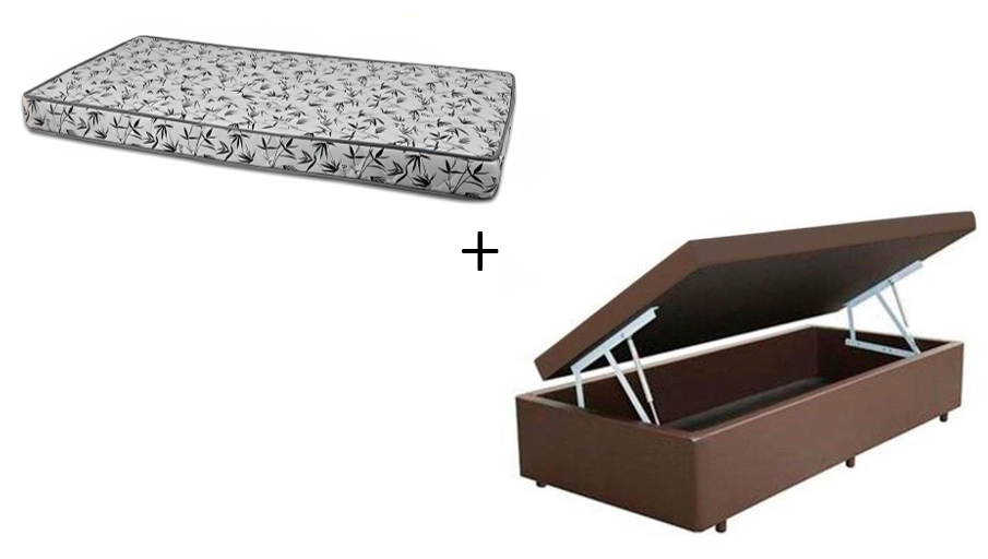 Cama Box Baú Solteiro 88 - Tecido Sintéti...