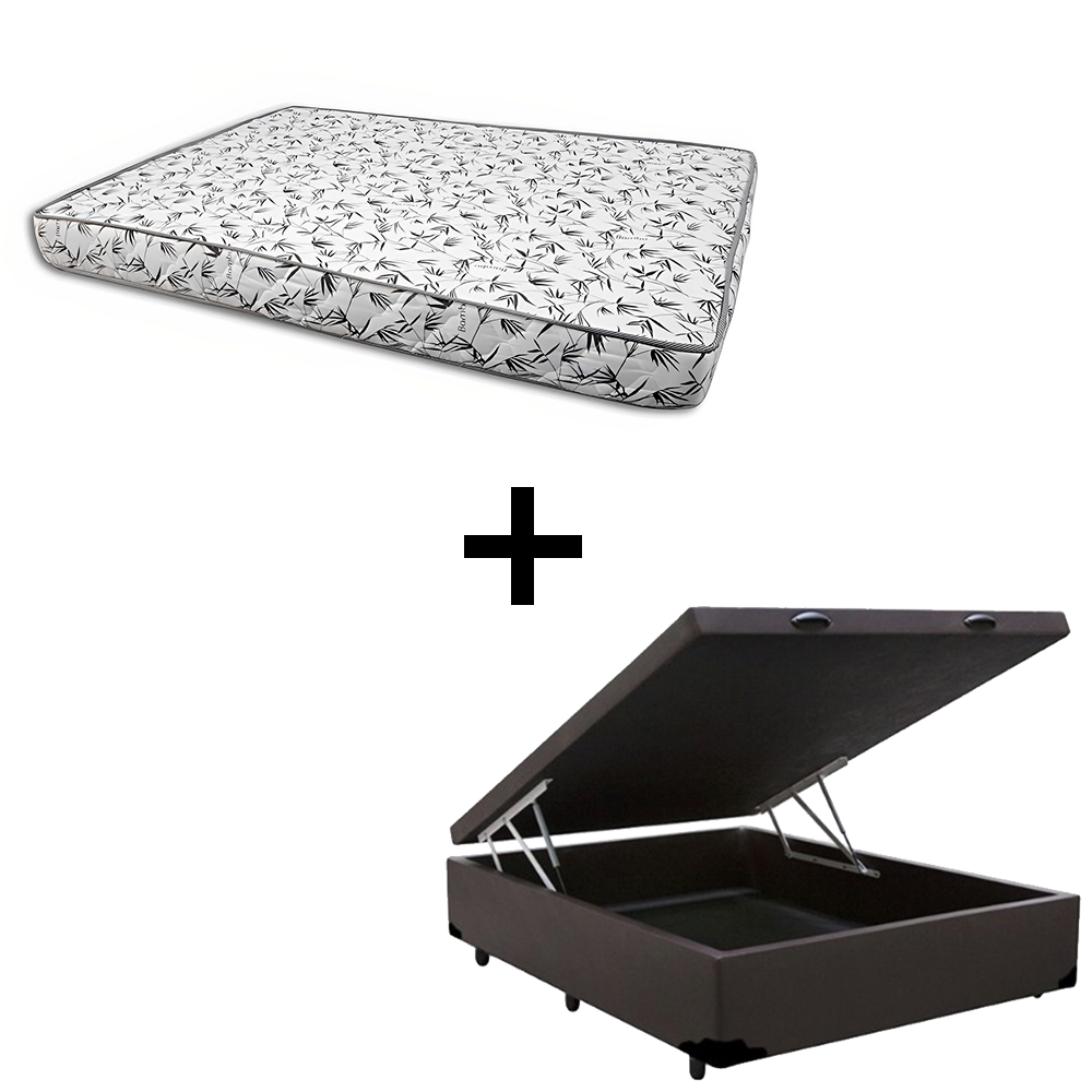 Cama Box Baú Casal 138 - Tecido Sintético...