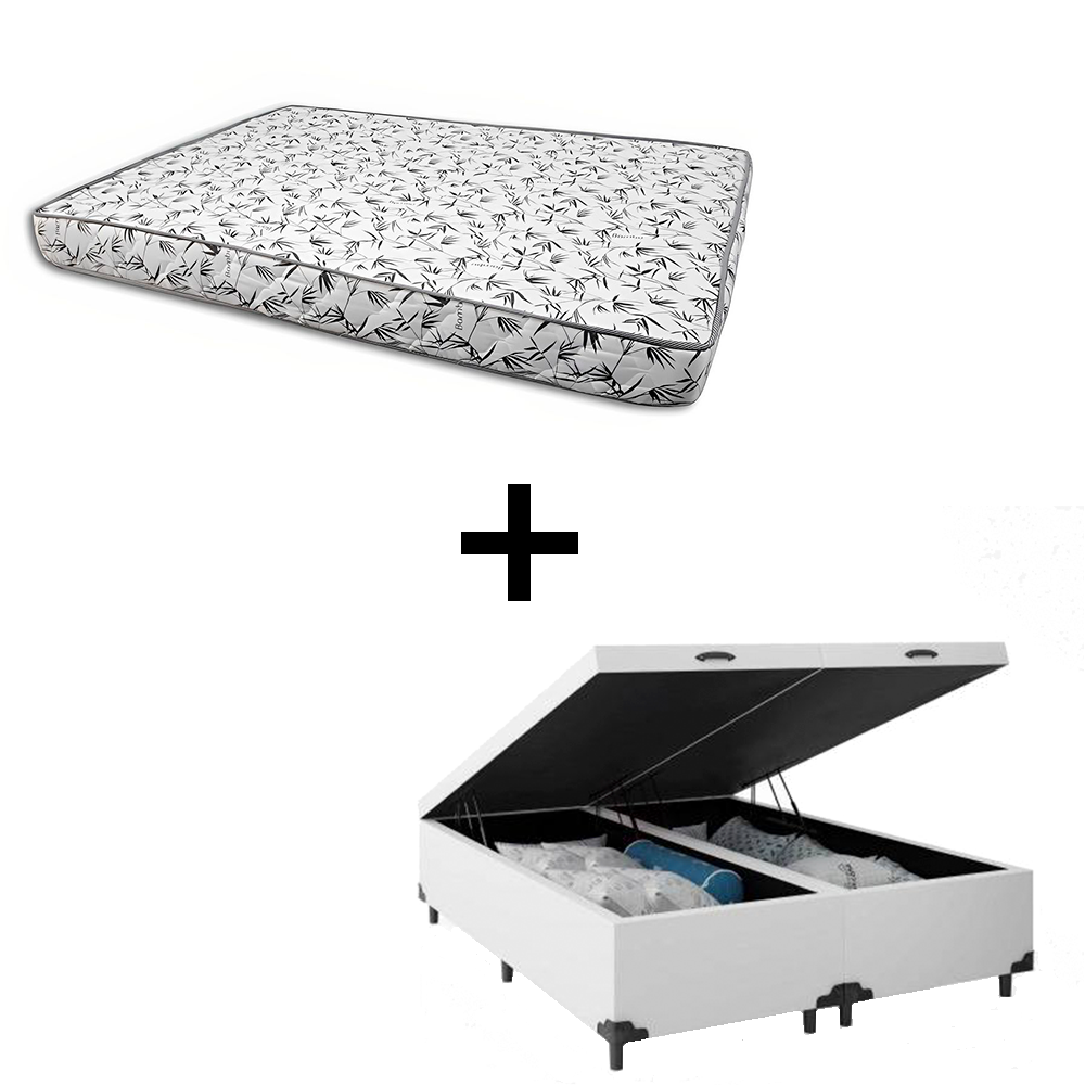Cama Box Baú Casal 138 Bipartido - Tecido...