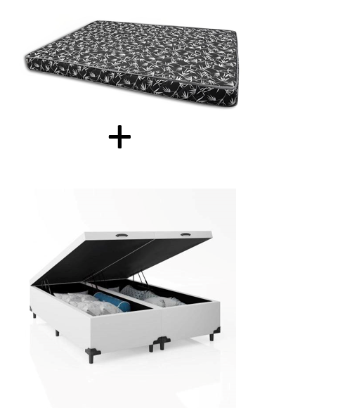 Cama Box Baú Queen Bipartido Bello Box - ...