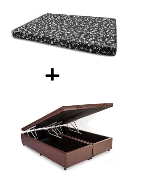 Cama Box Baú King 193 Bipartido - Bello B...