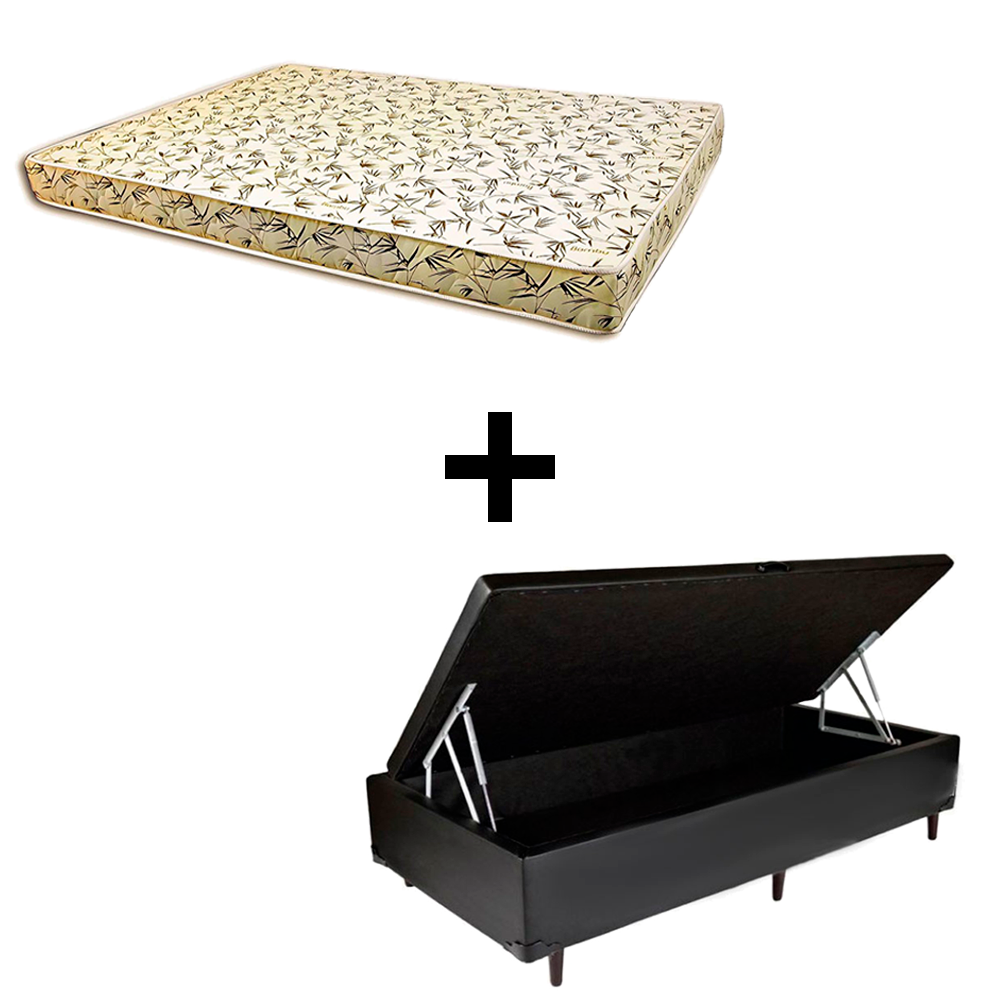 Cama Box Baú Solteiro - Tecido Sintético ...