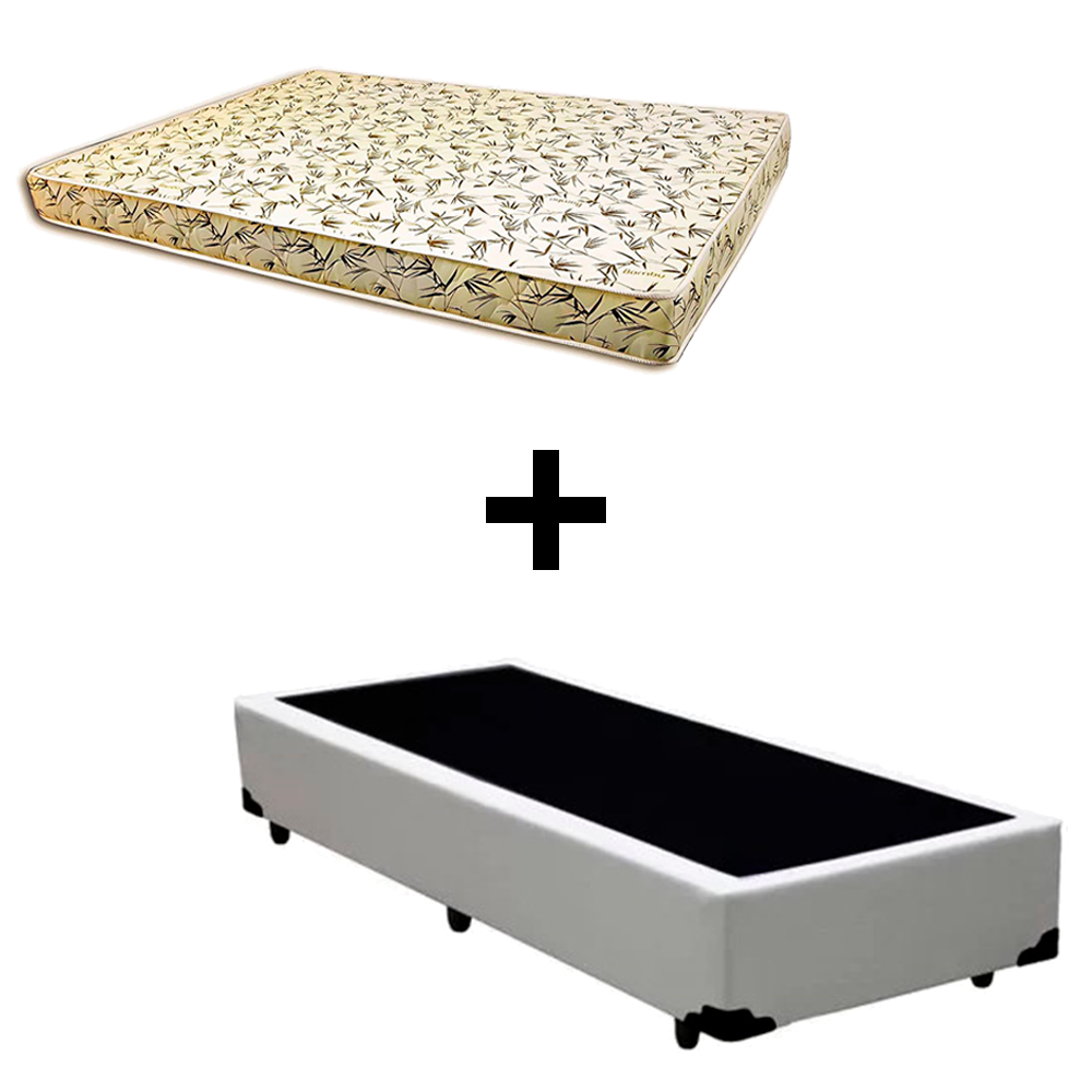 Cama Box Solteiro - Tecido Sintético Bran...