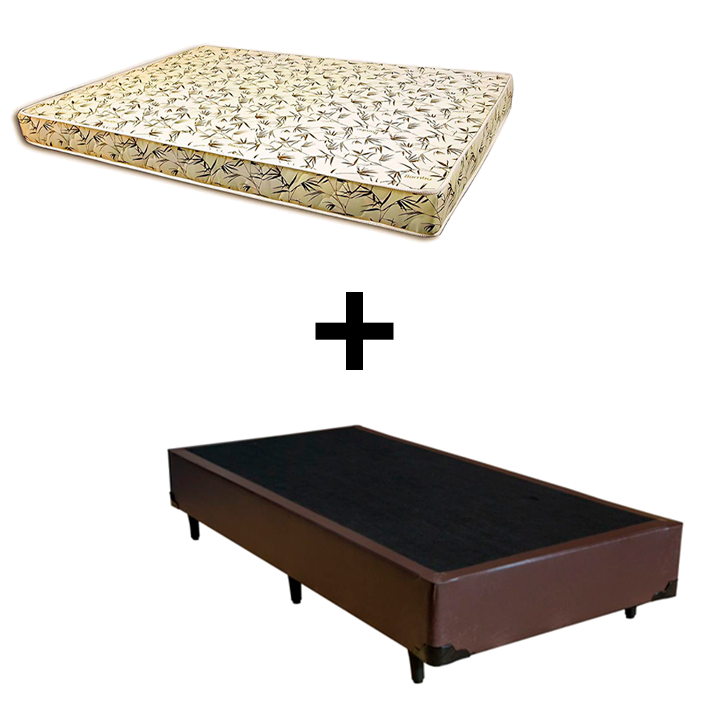 Cama Box Solteiro - Tecido Sintético Marr...