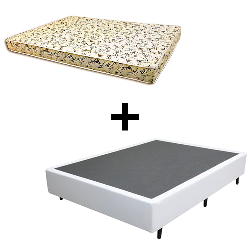 Cama Box Casal - Tecido Sintético Branco ...