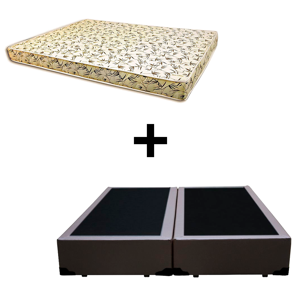 Cama Box King - Tecido Sintético Marrom C...
