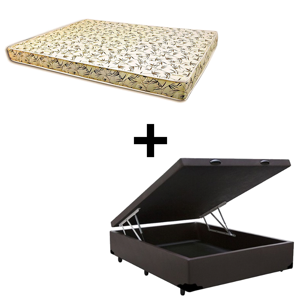 Cama Baú Casal - Tecido Sintético Marrom ...