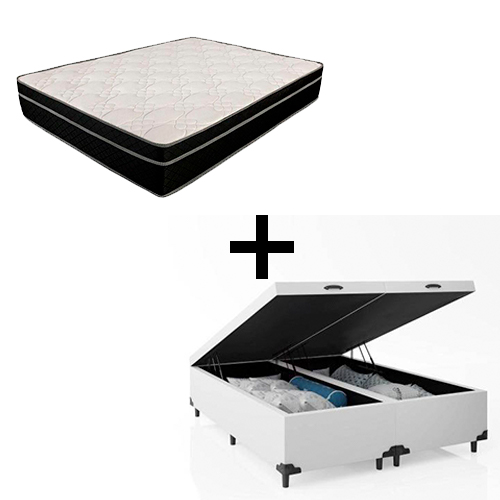 Cama Box Baú Queen 158 Bipartido - Tecido...