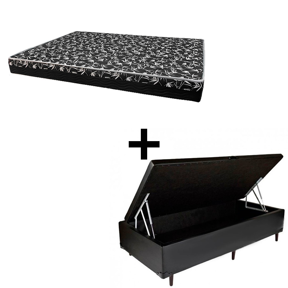 Cama Box Baú Solteiro 88 Tecido Sintético...