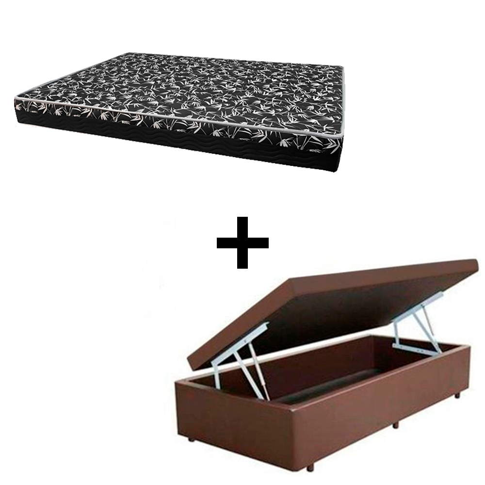 Cama Box Baú Solteiro 88 Tecido Sintético...