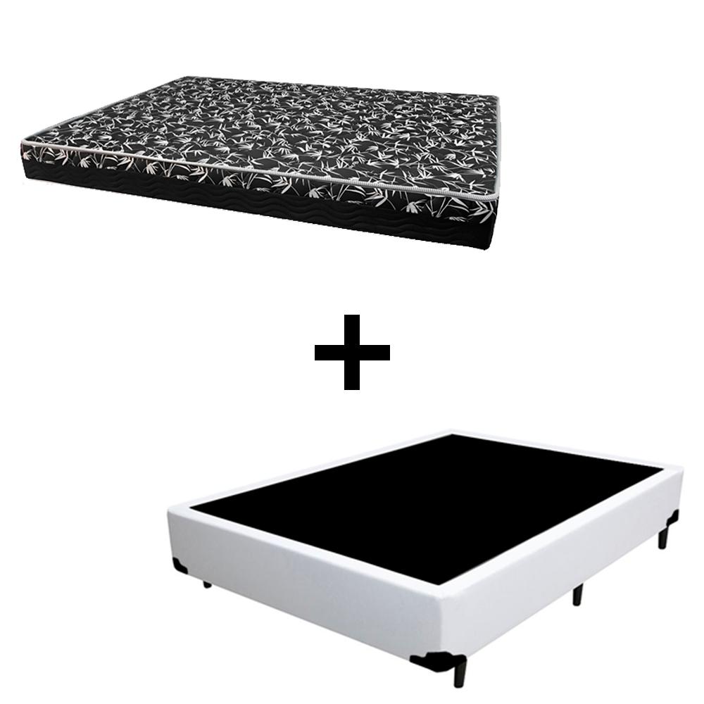 Cama Box Casal 138 Tecido Sintético Branc...
