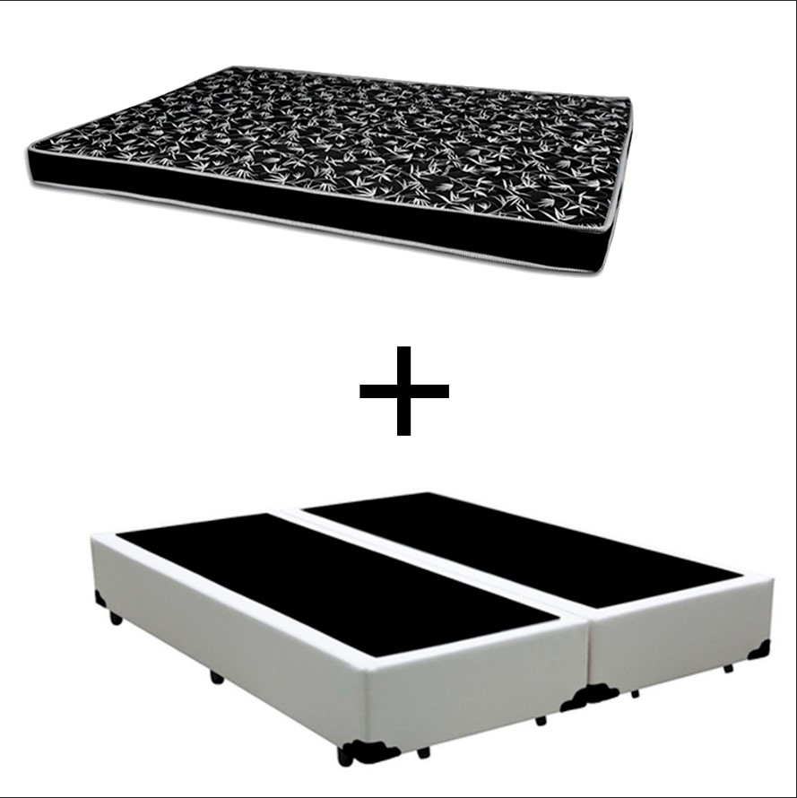 Cama Box Casal 138 Bipartido Tecido Sinté...