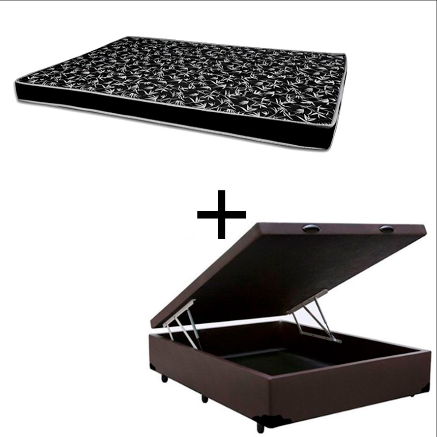 Cama Box Baú Casal 138 Tecido Sintético M...