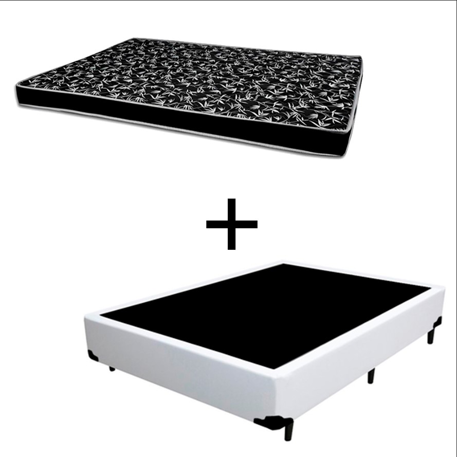Cama Box Viúva 128 Tecido Sintético Branc...