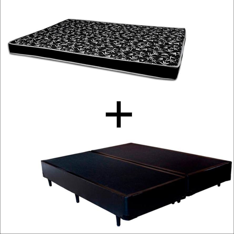 Cama Box Queen 158 Tecido Sintético Preto...