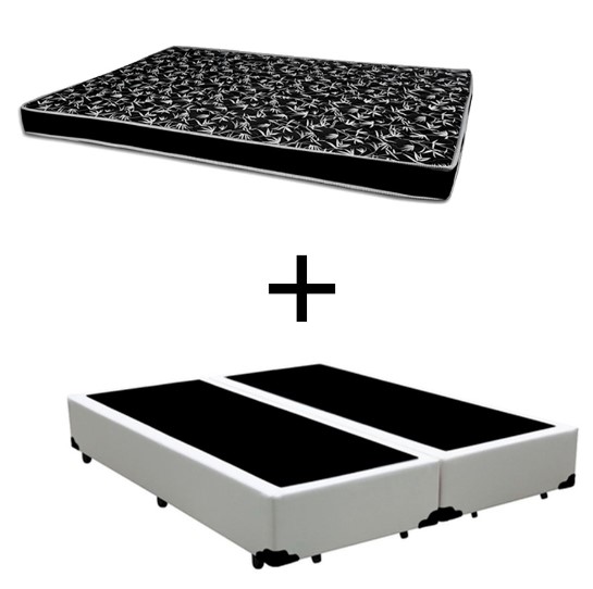 Cama Box King 193 Tecido Sintético Branco...