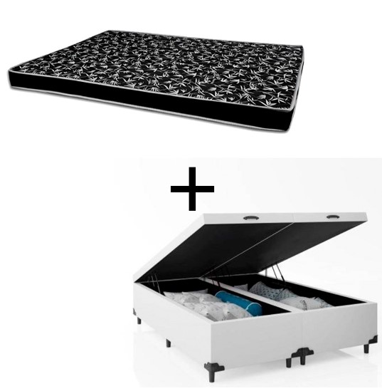 Cama Box Baú King 193 Tecido Sintético Br...
