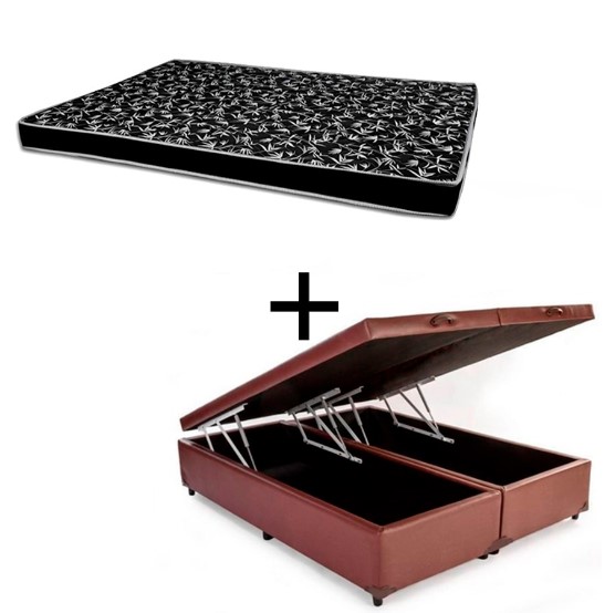 Cama Box Baú King 193 Tecido Sintético Ma...