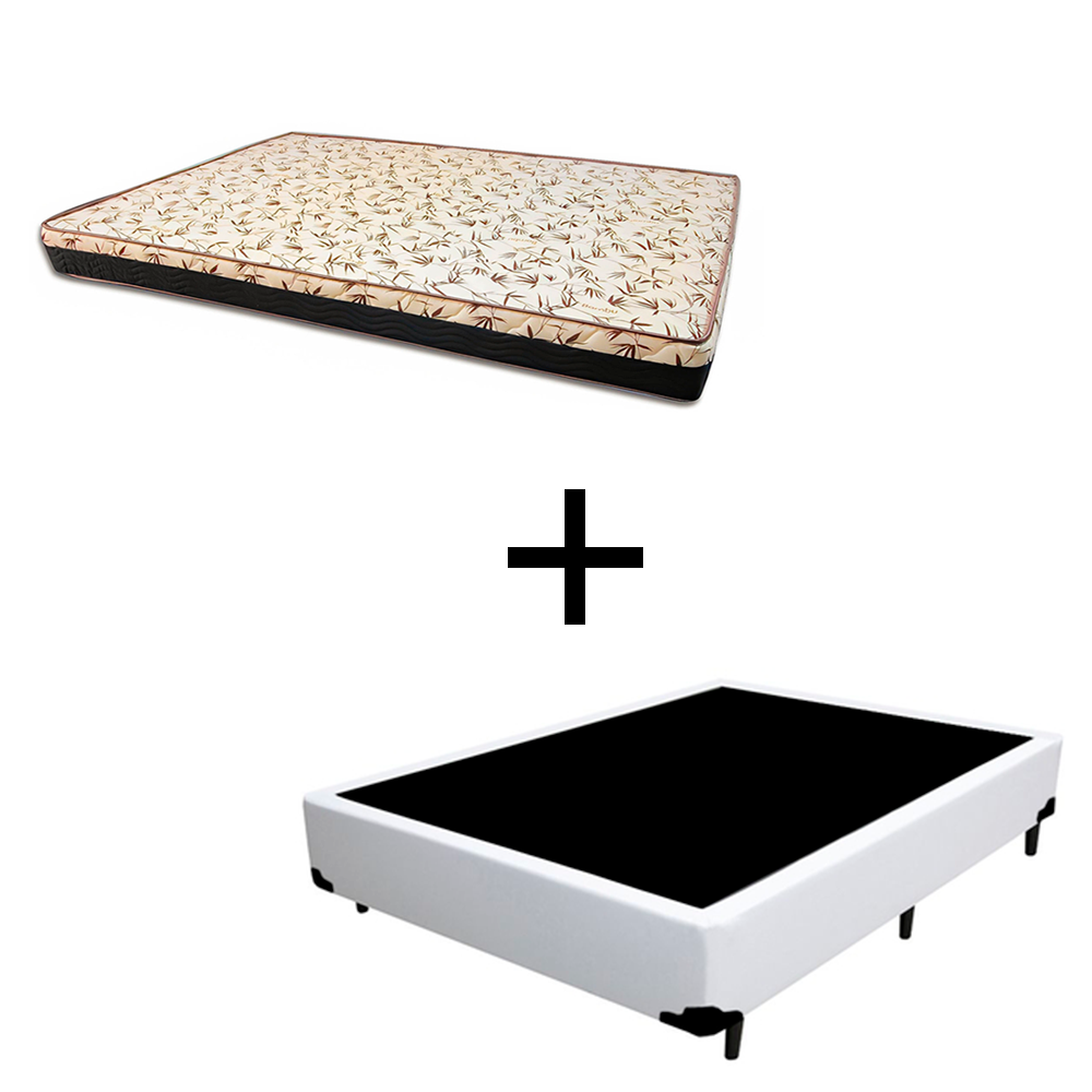 Cama Box 128 Viúva Tecido Sintético Branc...