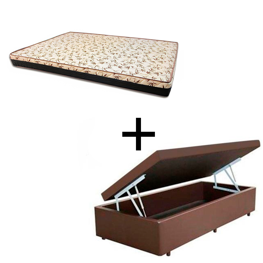 Cama Box Baú Solteiro 88 Tecido Sintético...
