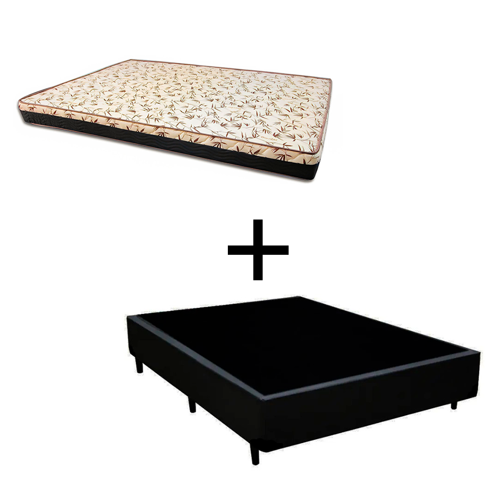 Cama Box Casal 138 Tecido Sintético Preto...