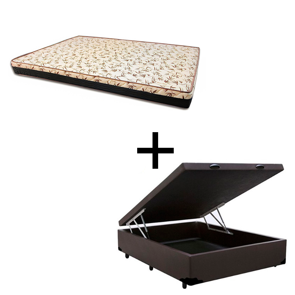 Cama Box Baú Casal 138 Tecido Sintético M...