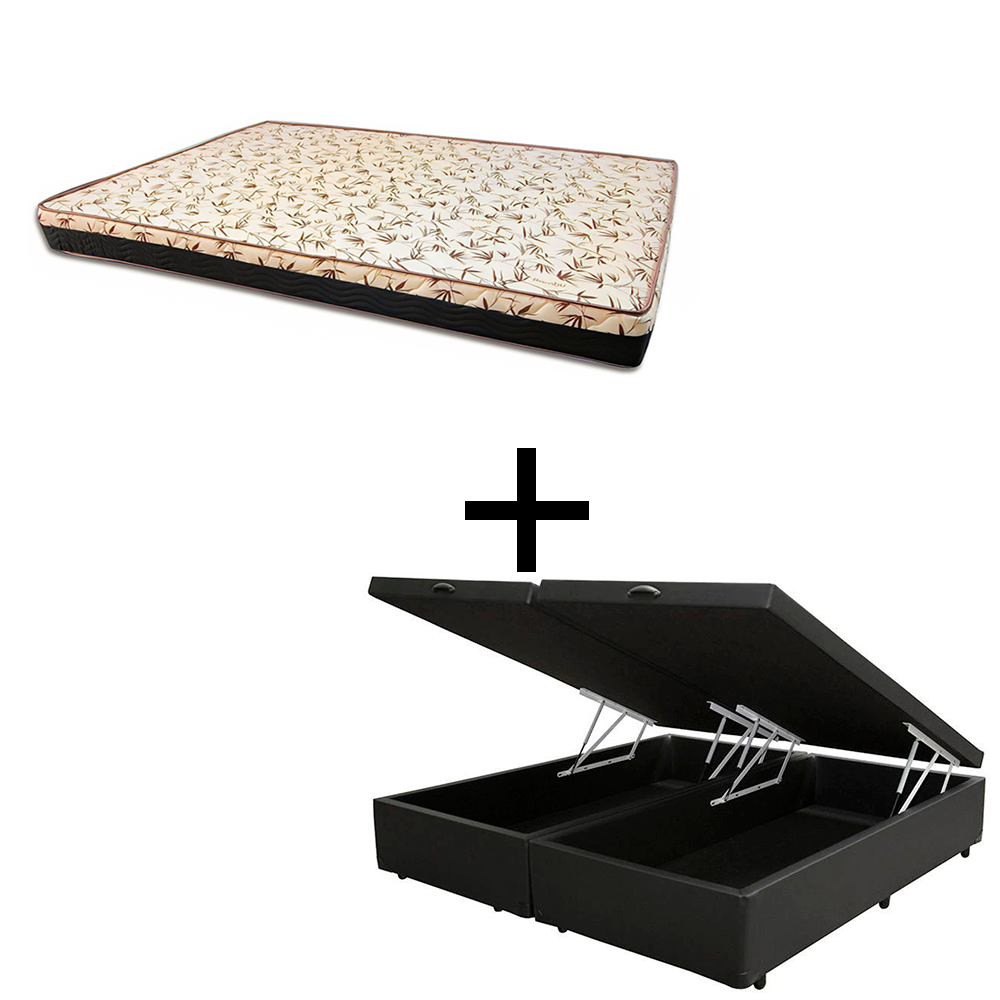 Cama Box Baú Queen 158 Tecido Sintético P...