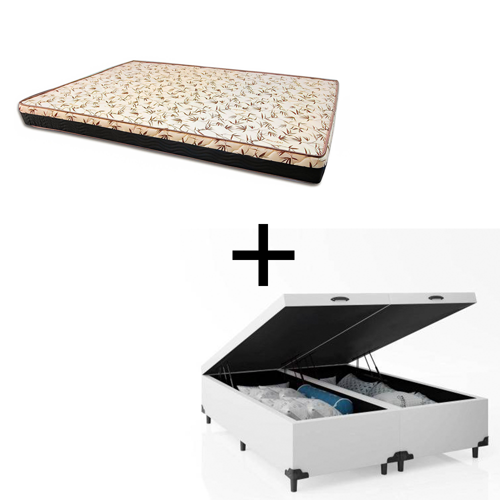 Cama Box Baú King 193 Tecido Sintético Br...