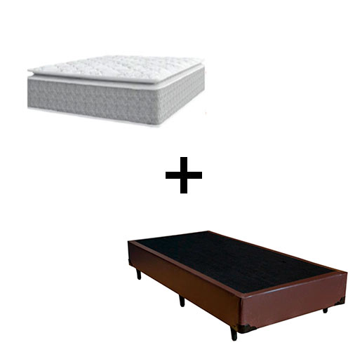 Cama Box Solteiro 88 Sintetico Marrom com...