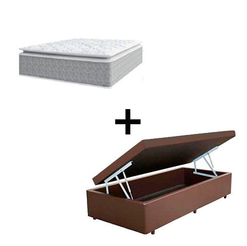 Cama Box Baú Solteiro 88 Sintetico Marrom...