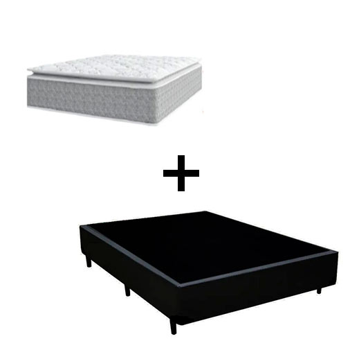 Cama Box Casal 138 Tecido Sintético Preto...