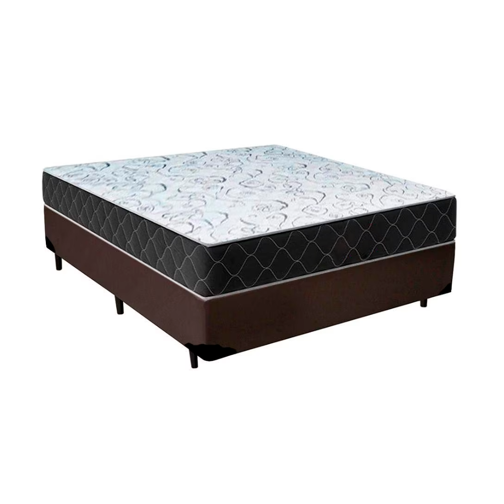 Cama Box Casal Sintético Marrom + Colchão...