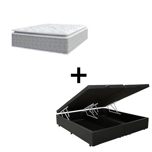 Cama Box Baú Queen 158 Tecido Sintético P...