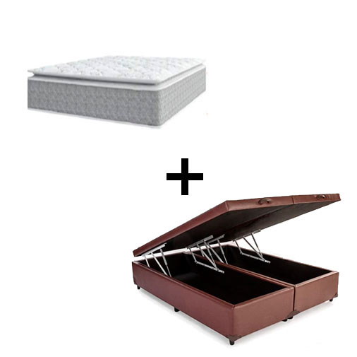 Cama Box Baú King 193 Tecido Sintético Ma...