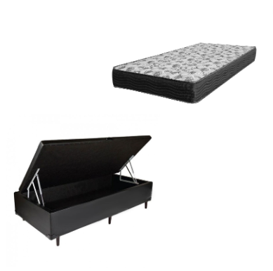 Cama Box Baú Solteiro 88 Tecido Sintético...