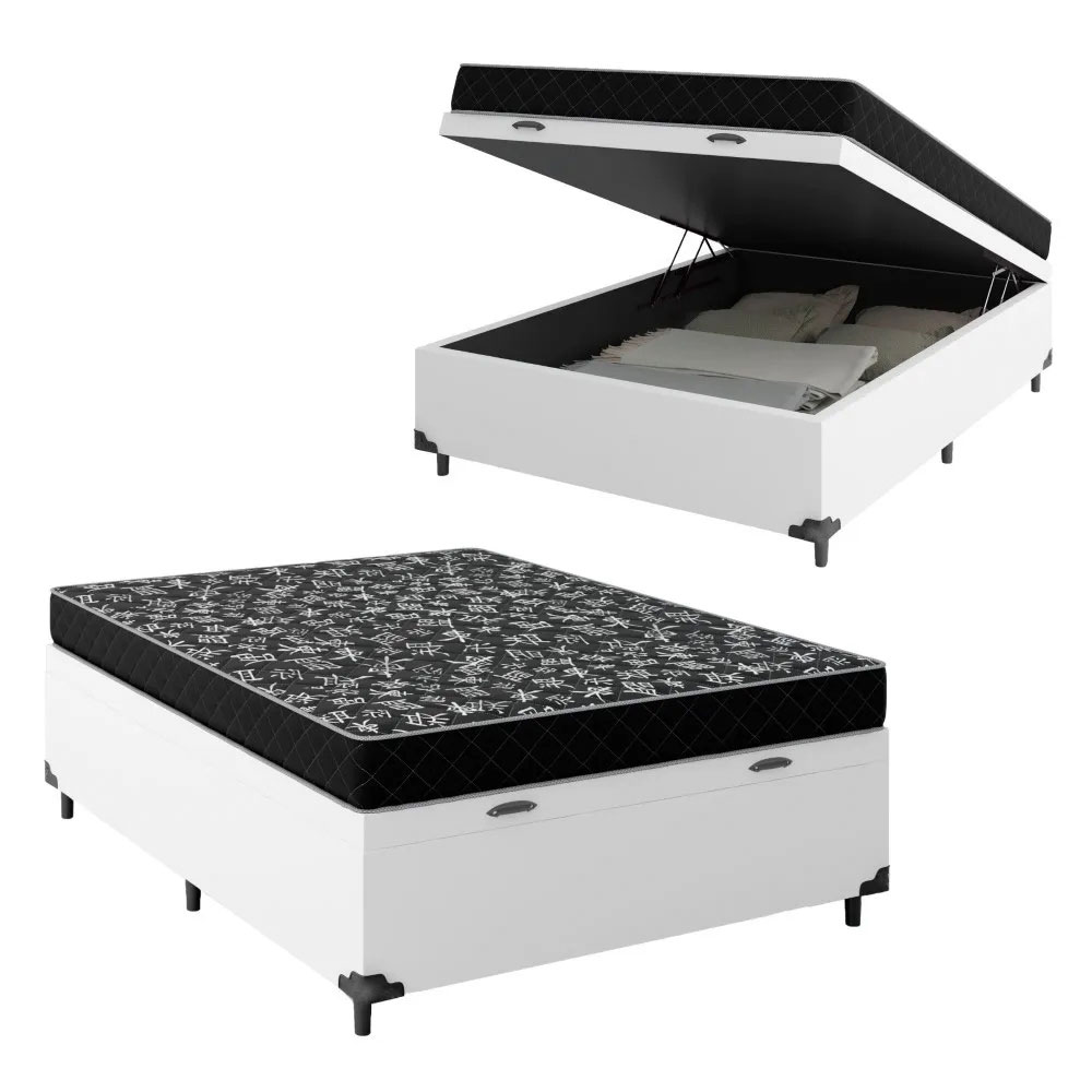 Cama Box Baú Viúva 128 Tecido Sintético B...