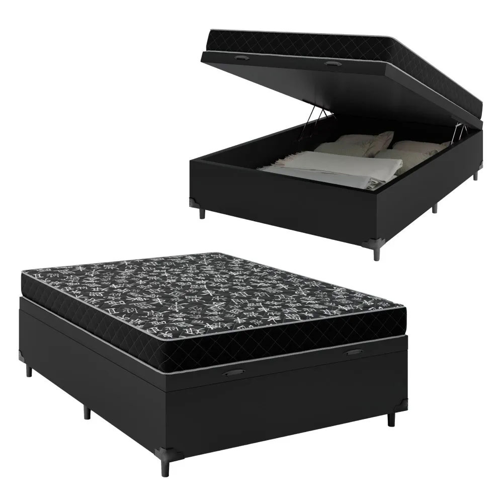 Cama Box Baú Viúva 128 Tecido Sintético P...
